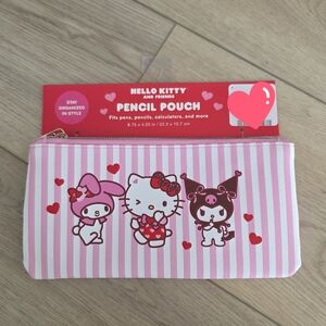 NWT Hello Kitty And Friends Pink Stripes Pencil Pouch